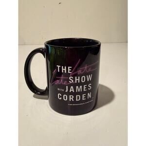 Rare The Late Late Show with James Corden Coffee Mug Black with Purple Lettering